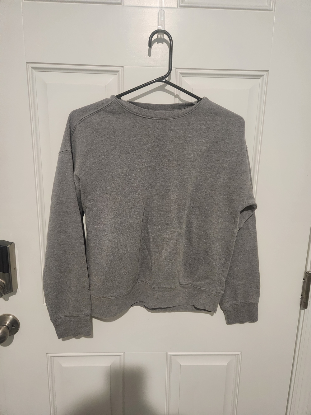Athletic Works Gray Fleece Crew Neck Pullover Sweatshirt Raglan Logo Juniors XL